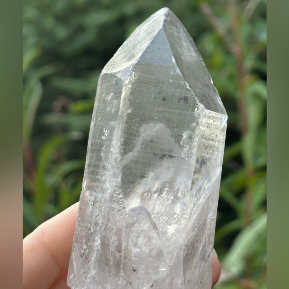 Clear Quartz Crystal Point with Phantom Inside - Picture 3 of 7